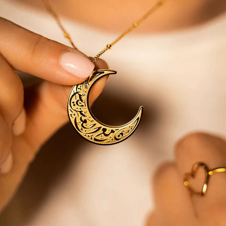 Crescent moon deals and star necklace